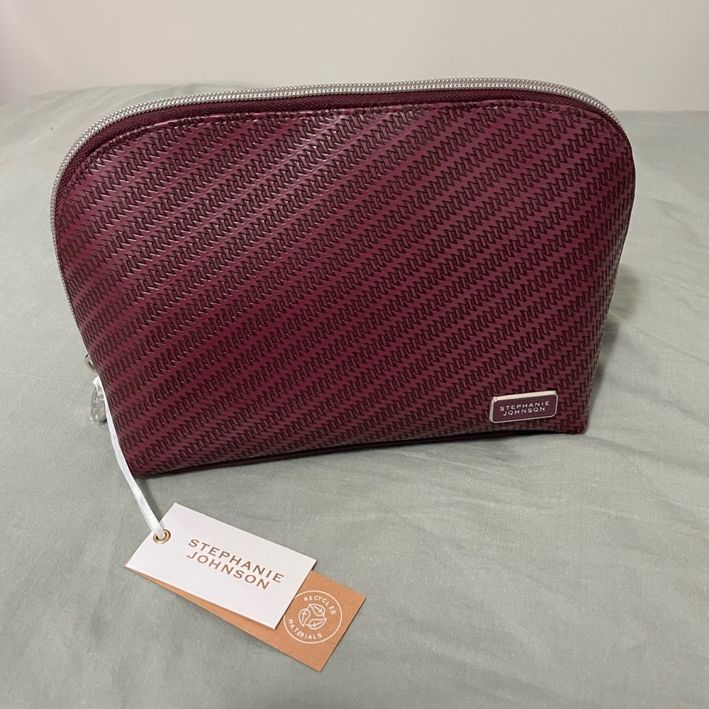 Stephanie Johnson Textured Burgundy Toiletry Bag